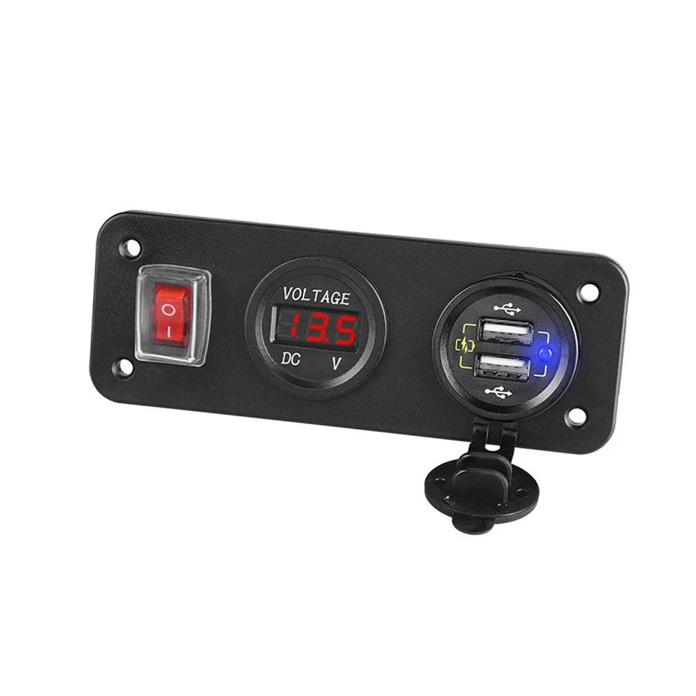 Dual USB Socket Panel for Outdoor Adventures (Waterproof, Dustproof)
