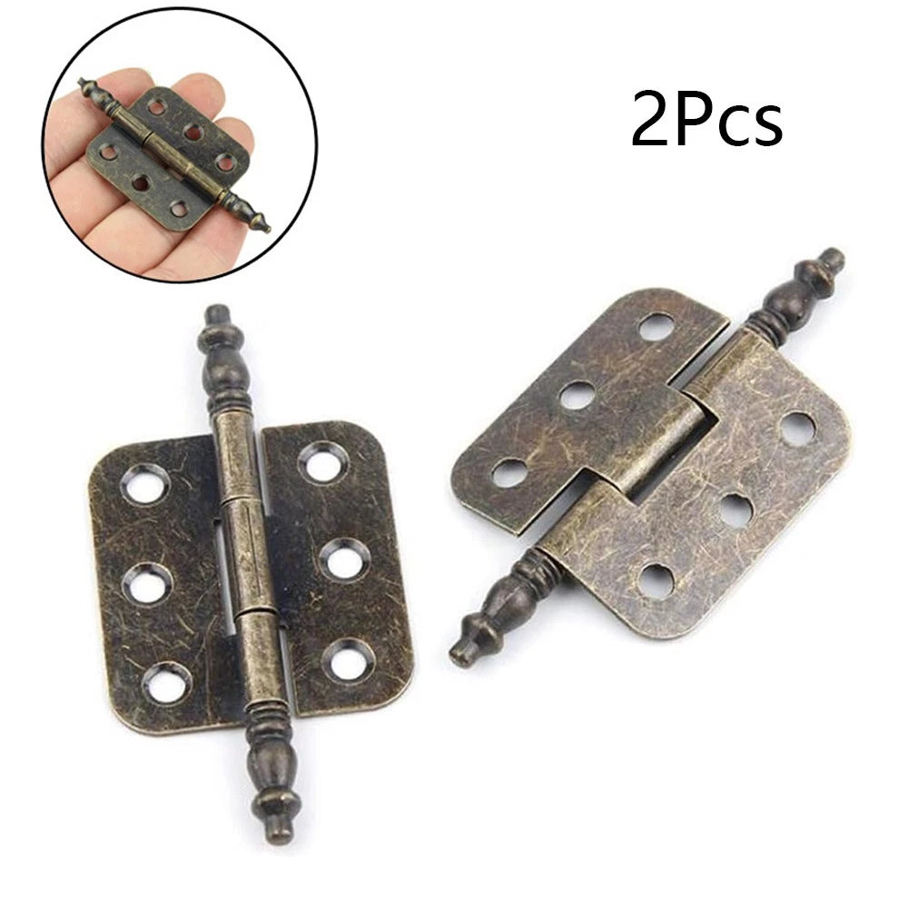 2X Butt Hinge for Wooden Box Cabinet Door (Antique Bronze)