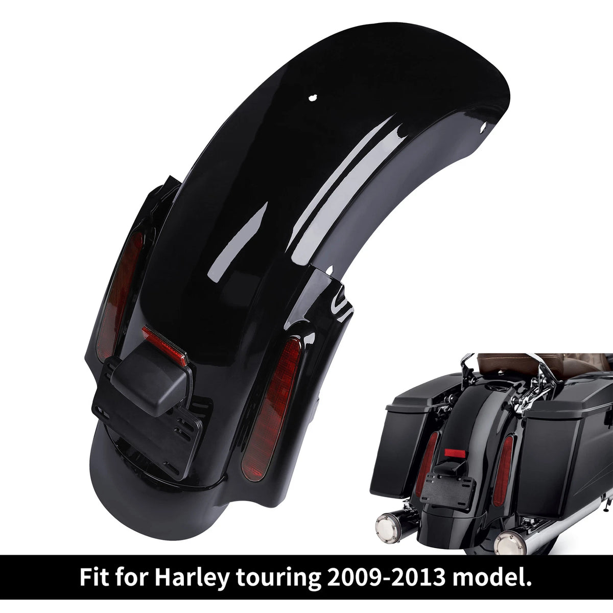 5" Stretched Hard Saddlebags & Rear LED Fender for Harley Road Glide (2009–2013)