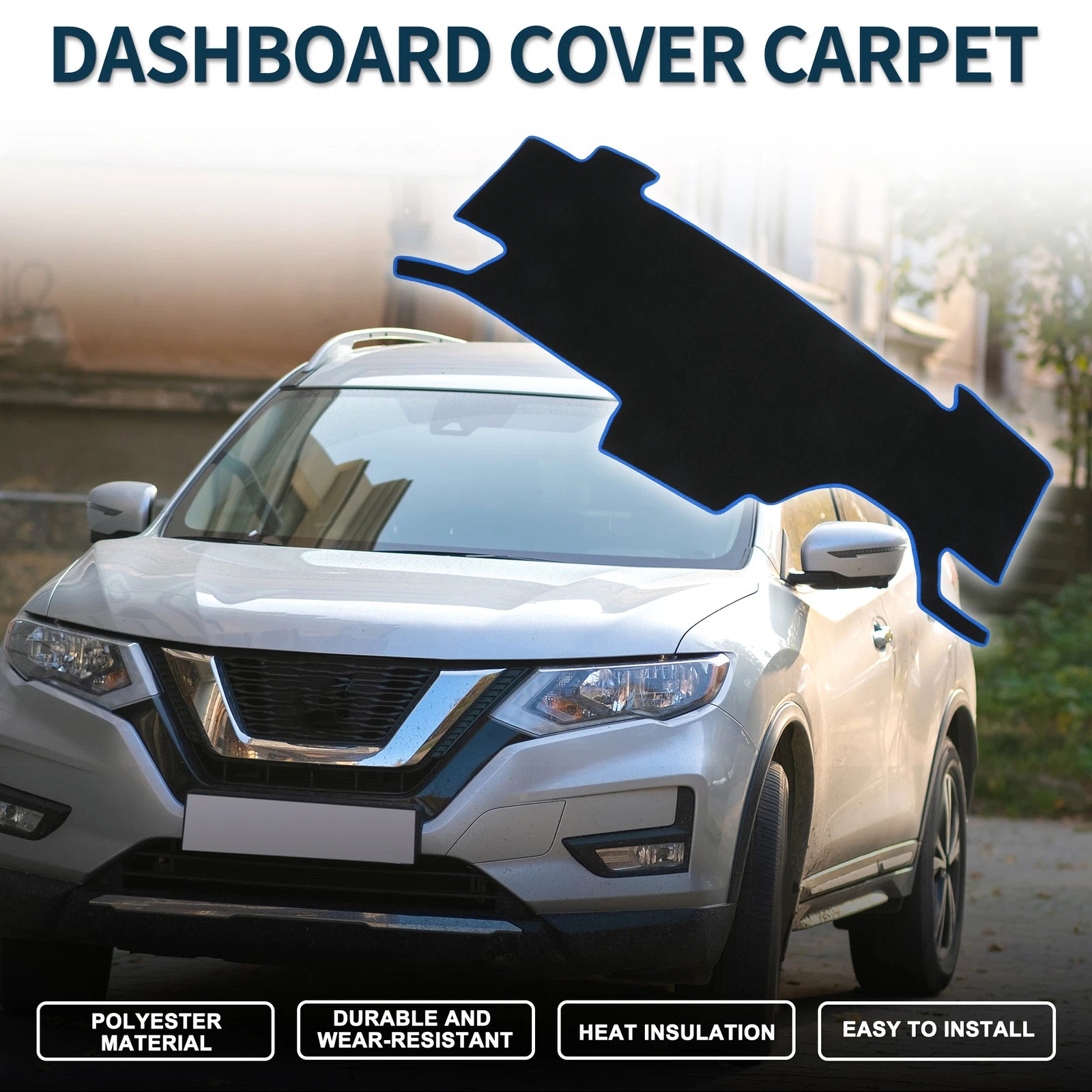 Dashboard Dash Cover Mat for Nissan Note e-Power E13 (2020–2024) Black Blue Set