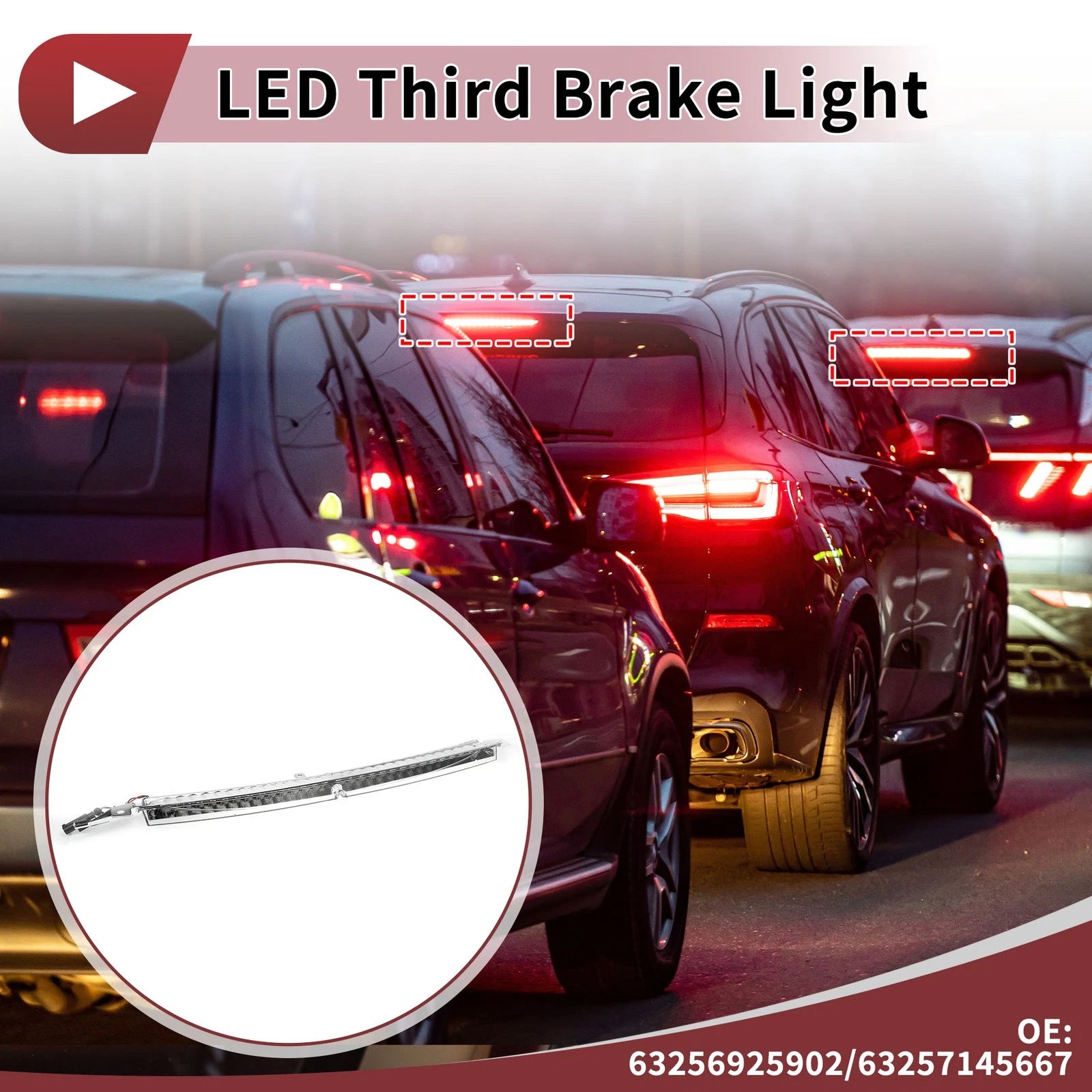 Third Brake Light White LED Replacement for BMW 5 Series E60 E61 (2007–2010)