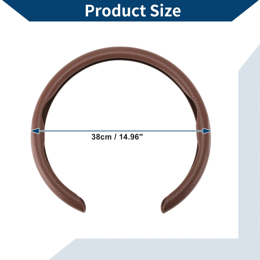 Rubber Steering Wheel Cover for Car (14.96", Brown)