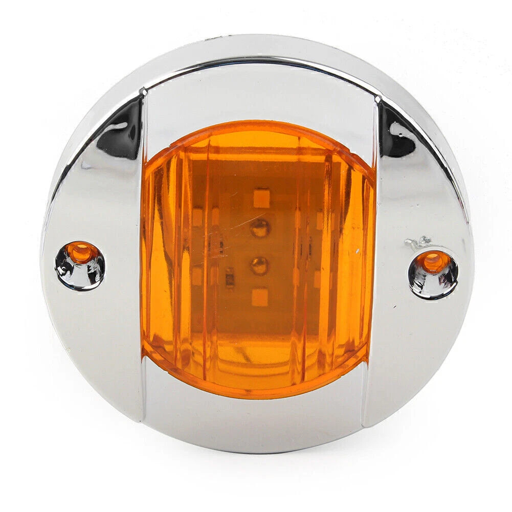 2X Round 12V LED Side Marker Lights for Truck Trailer RV Boat