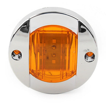 2X Round 12V LED Side Marker Lights for Truck Trailer RV Boat