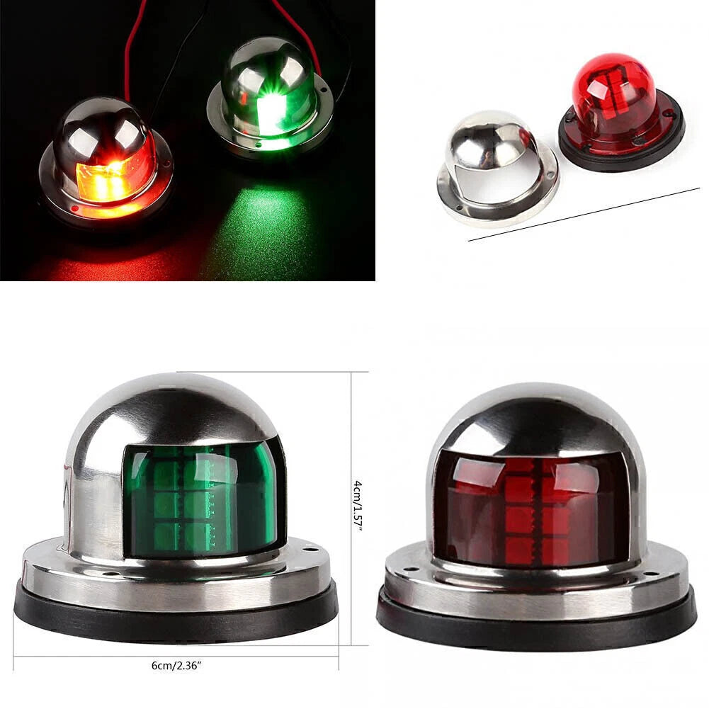 2X LED Bow Navigation Lights for Marine Boat Yacht Pontoon (12V)