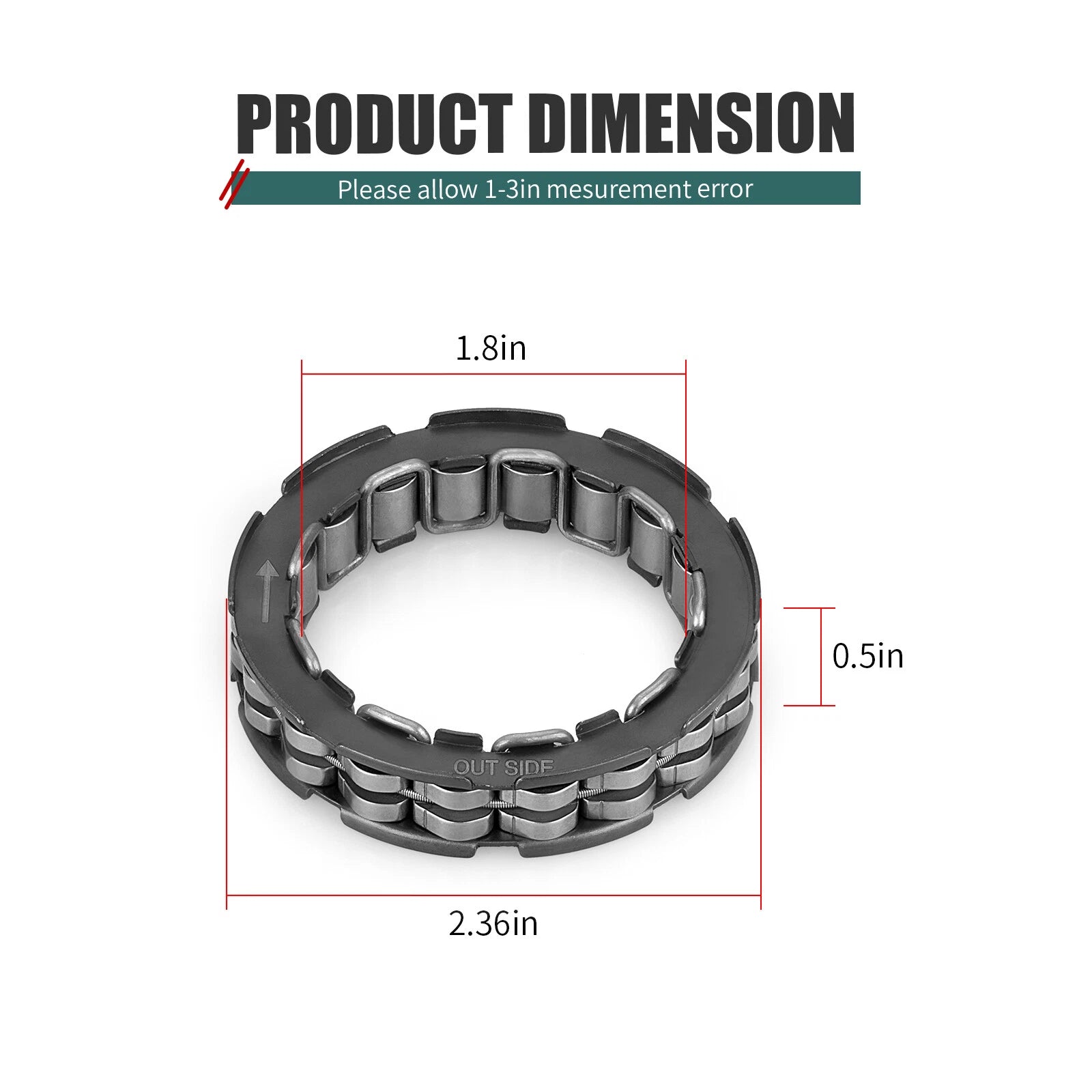 Clutch Hub One Way Bearing for Yamaha Grizzly 550 600 660 700 (2007–2014) 4SH-16664-00-00
