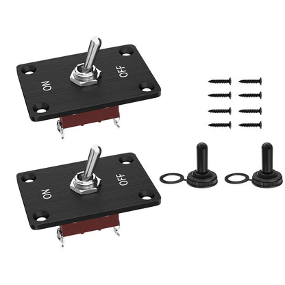 2Pcs 30A 12VDC Waterproof Toggle Switch for Motorcycle (On Off)