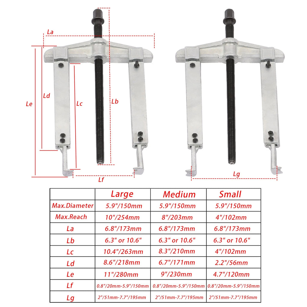2 Jaw Gear Puller Set for Universal Applications (3 in 1)