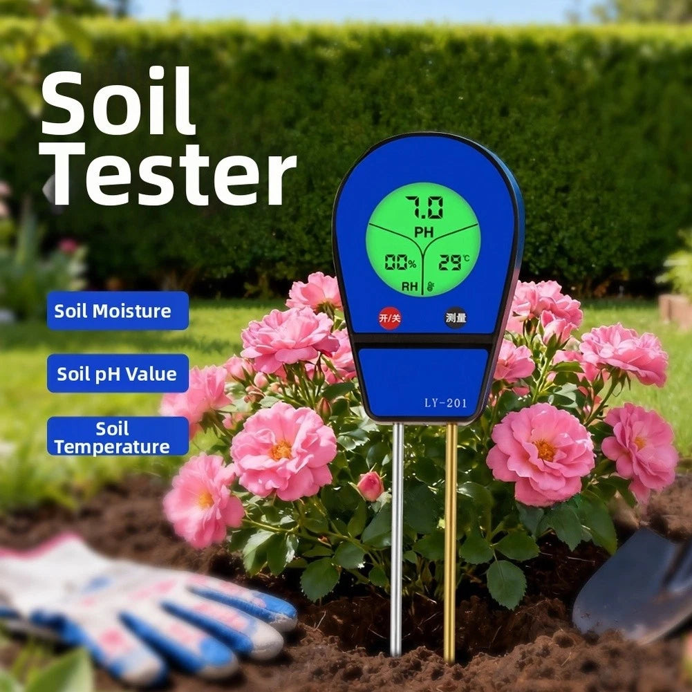 Handheld Digital Soil Tester for PH Moisture Temperature Readings