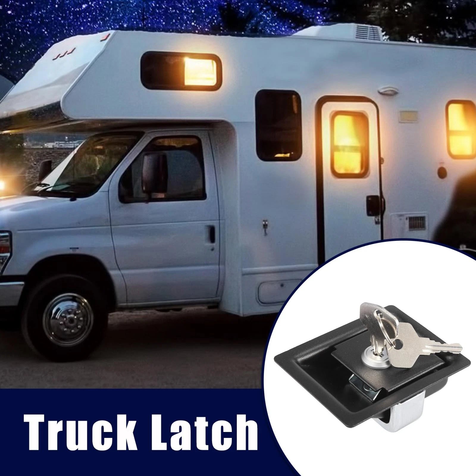 Paddle Door Latch Handle Knob Replacement with Keys for RV Truck Trailer (2)