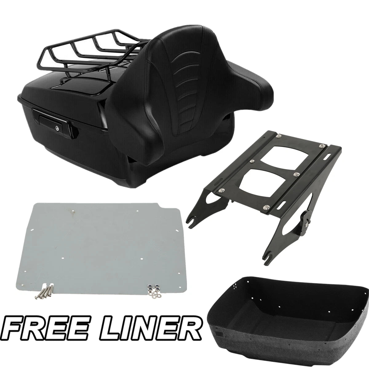 Trunk Backrest Pad Mount Rack Base Plate for Harley Touring (2014–2025)