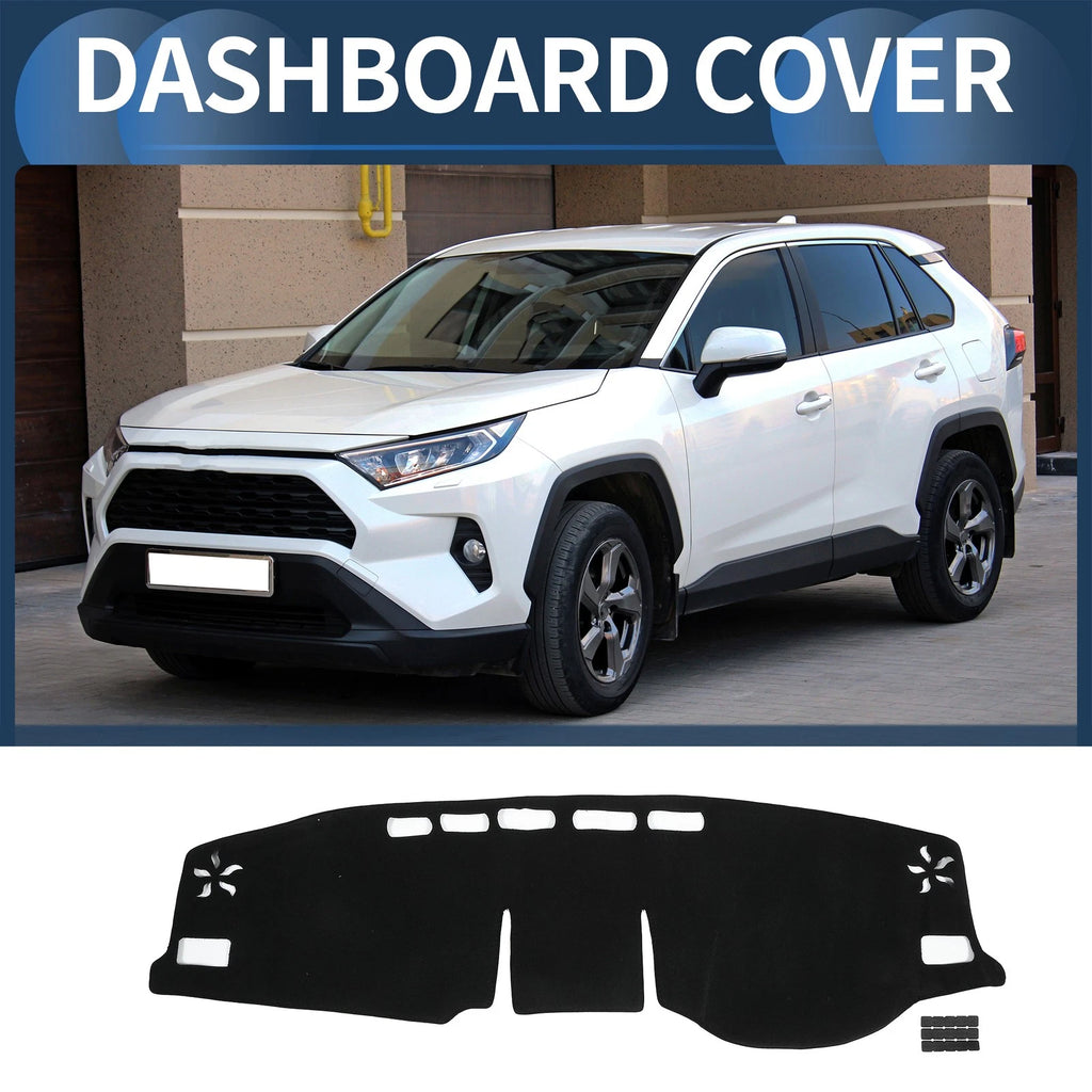 Dash Cover Mat Sun Protector for Toyota RAV4 2020–2024 Black 1 Set