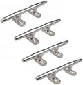Set of 4 Stainless Steel 4-Inch Open Base Cleats for Marine Hardware