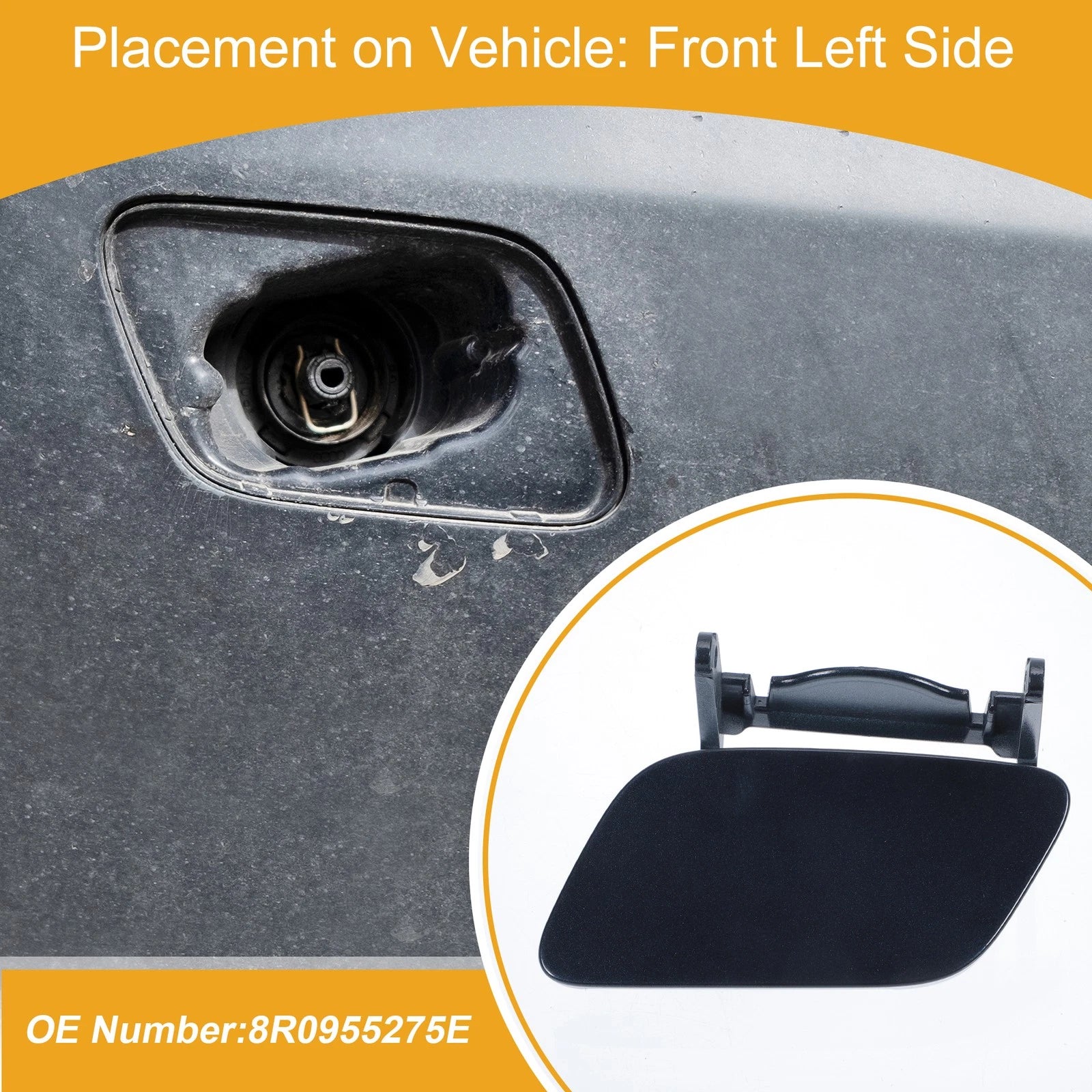 Front Left Washer Nozzle Cover Cap Replacement for Audi Q5 (2013–2017)