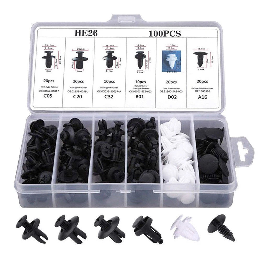 100PCS Automotive Fastener Clip Set for Door Panel Trim Clips