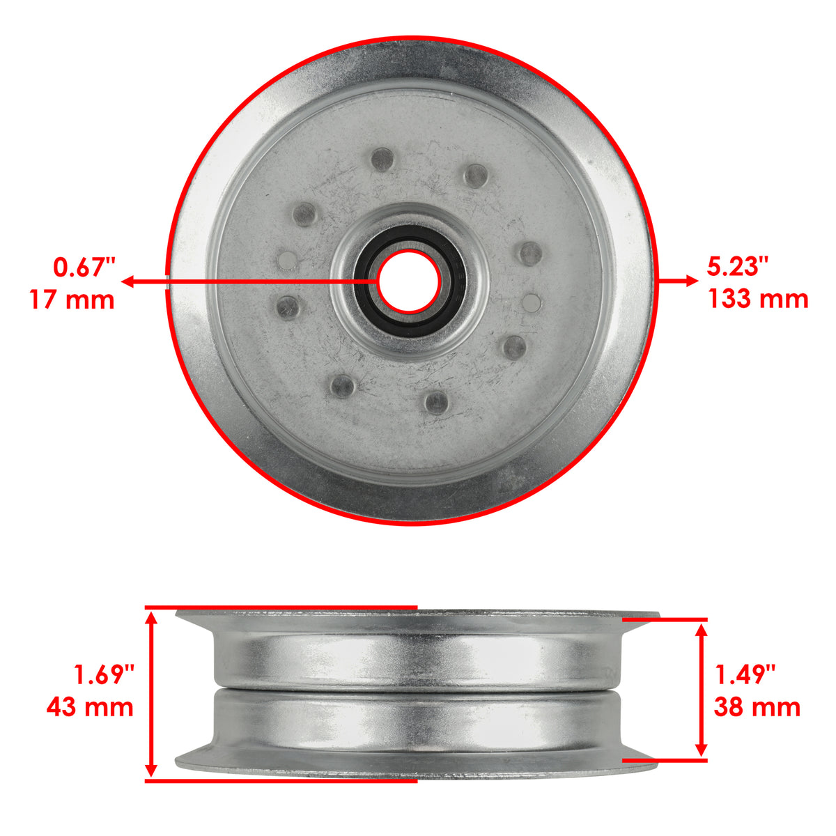 Deck Idler Bracket Repair Kit with Pulley for John Deere 102 105 115 (D120)