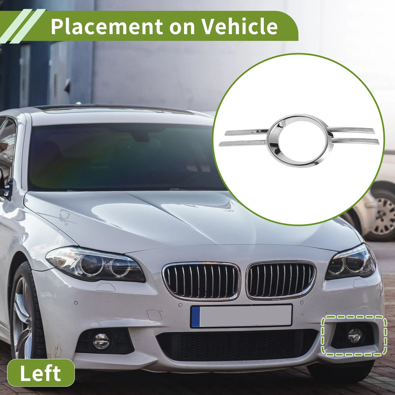 Left Front Fog Light Grill Replacement for Mercedes-Benz C-Class (2007–2011)