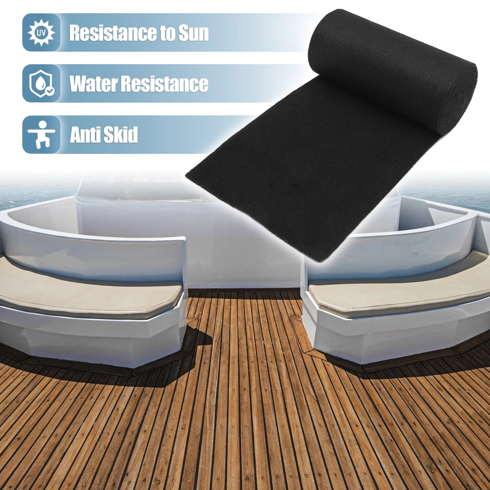 Boat Trailer Deck Carpet Mat Non Slip Replacement for 157x12 in (2000–2000)
