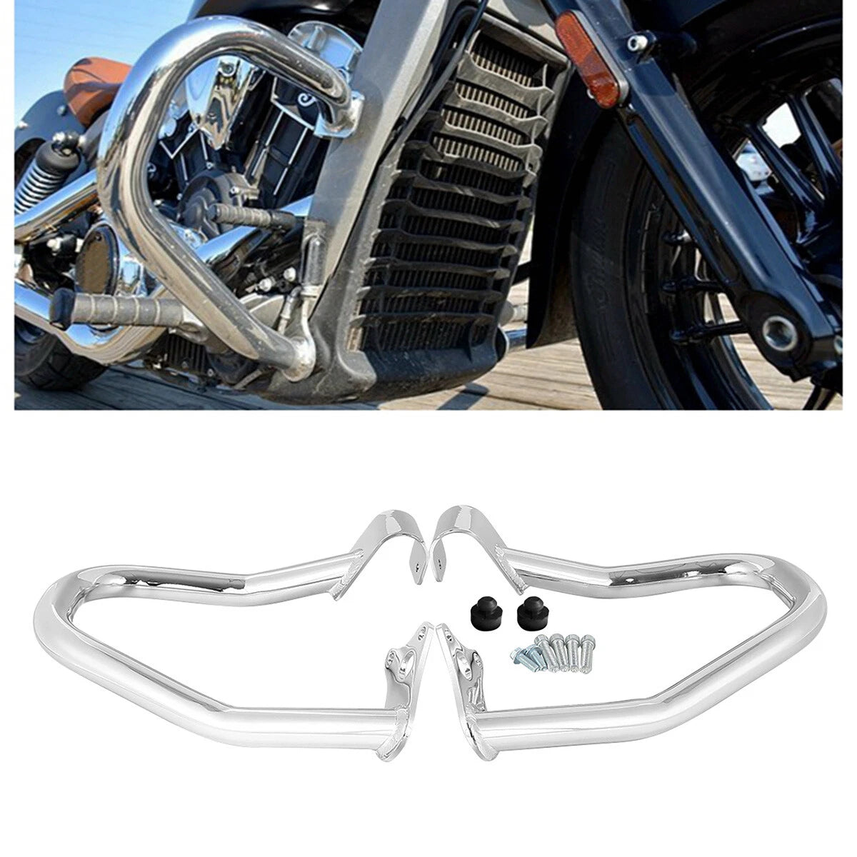 Chrome Engine Guard Crash Bar for Indian Scout Bobber (2018–2024)