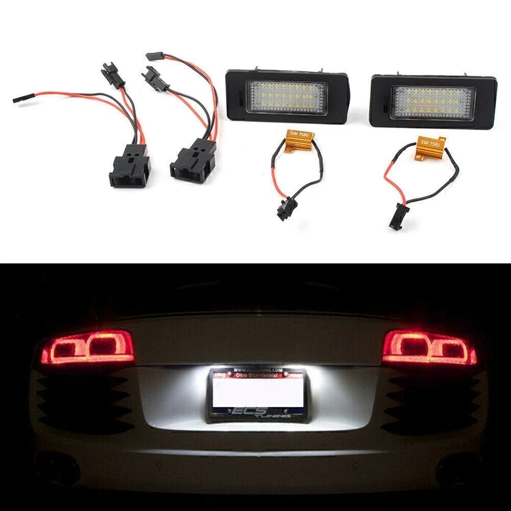 2Pcs 24SMD LED License Plate Light for Audi A1 8X / A3 8V / A4 S4 B8