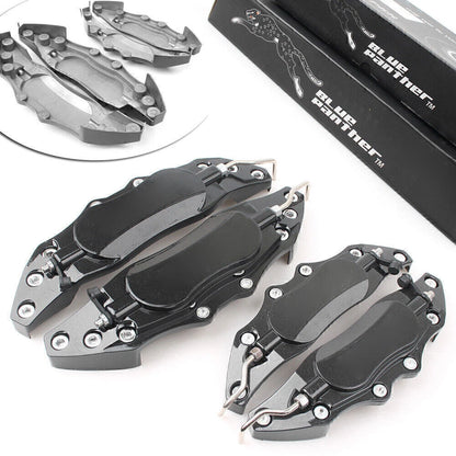 Set of 4 3D Metal Brake Caliper Covers Universal Front & Rear Black