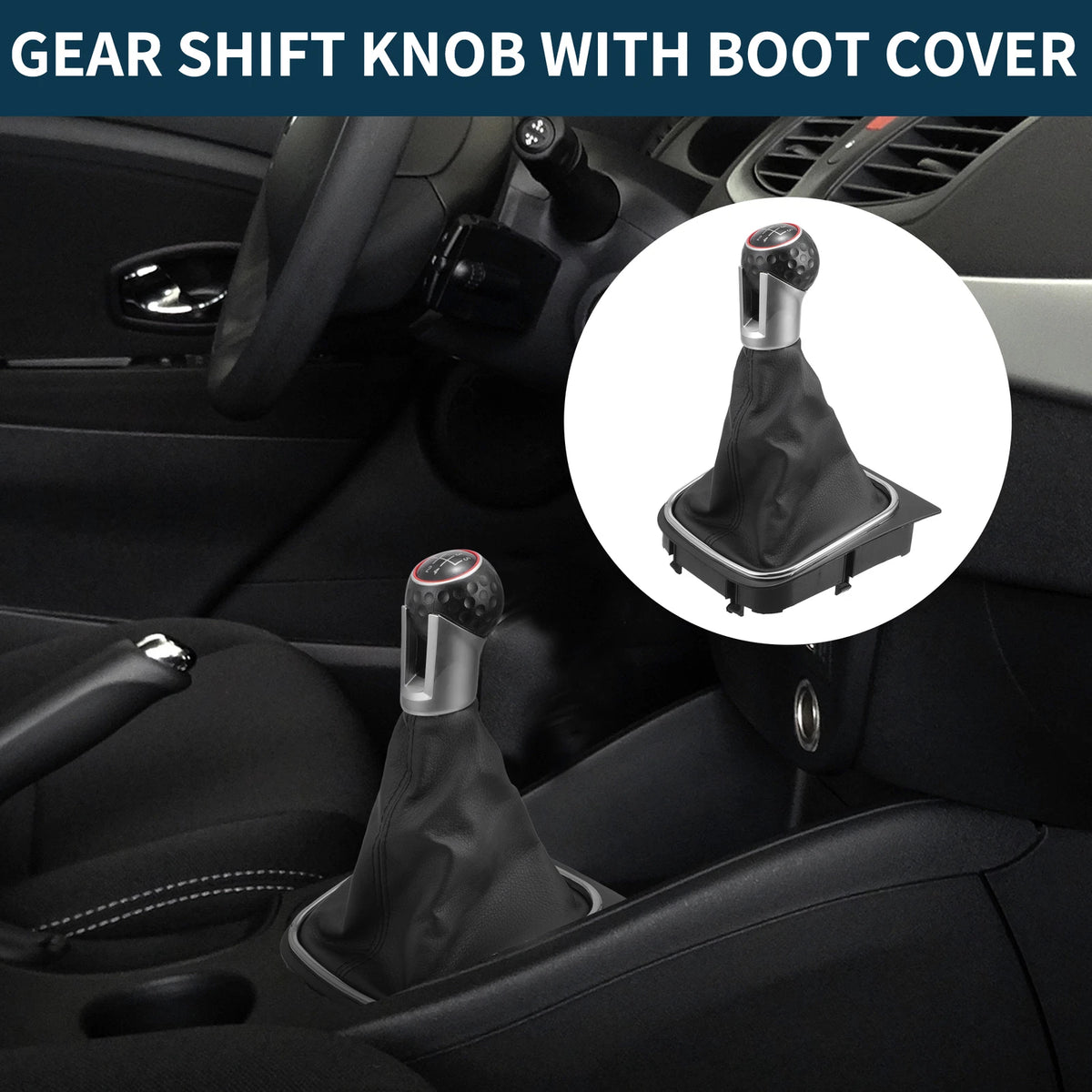 5 Speed Gear Shift Knob with Cover for VW Golf 6 MK6 GTI (2009–2013)