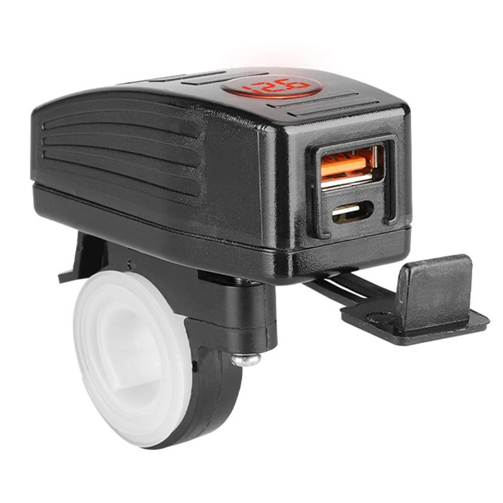 USB Charger for Motorcycle (12V 24V) - Waterproof Cover for All Devices