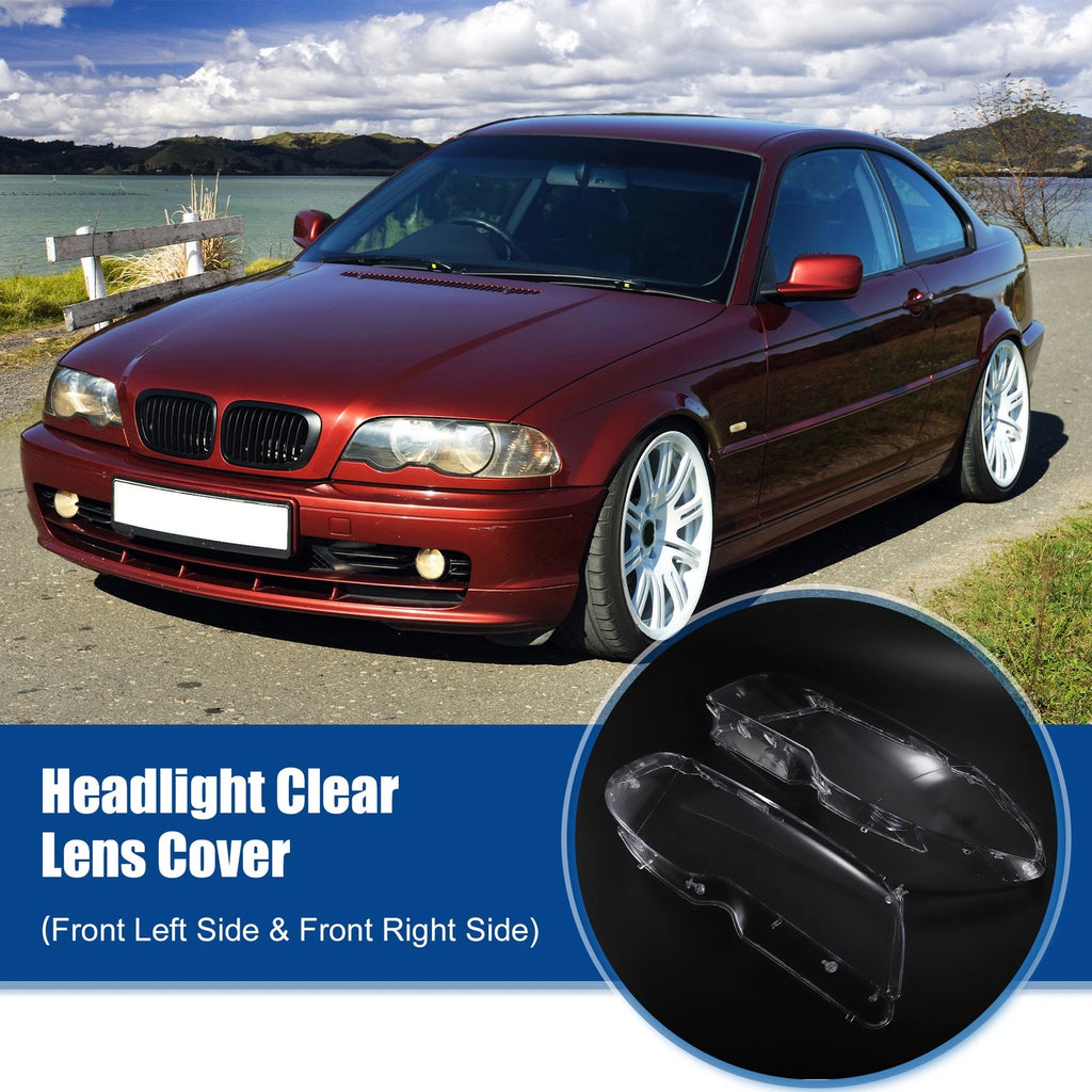 Headlight Clear Lens Shell Cover Pair for BMW E46 (2003–2006)
