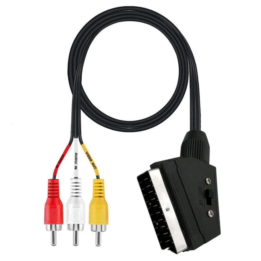 Scart to RCA Composite Audio Video Cable 1.5 Meter for TV Setup