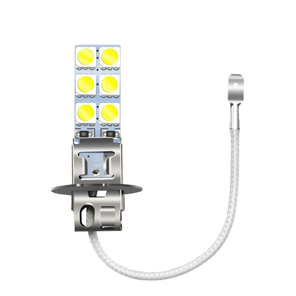 H3 LED Headlight Bulb Kit 55W 6000K for Improved Night Visibility