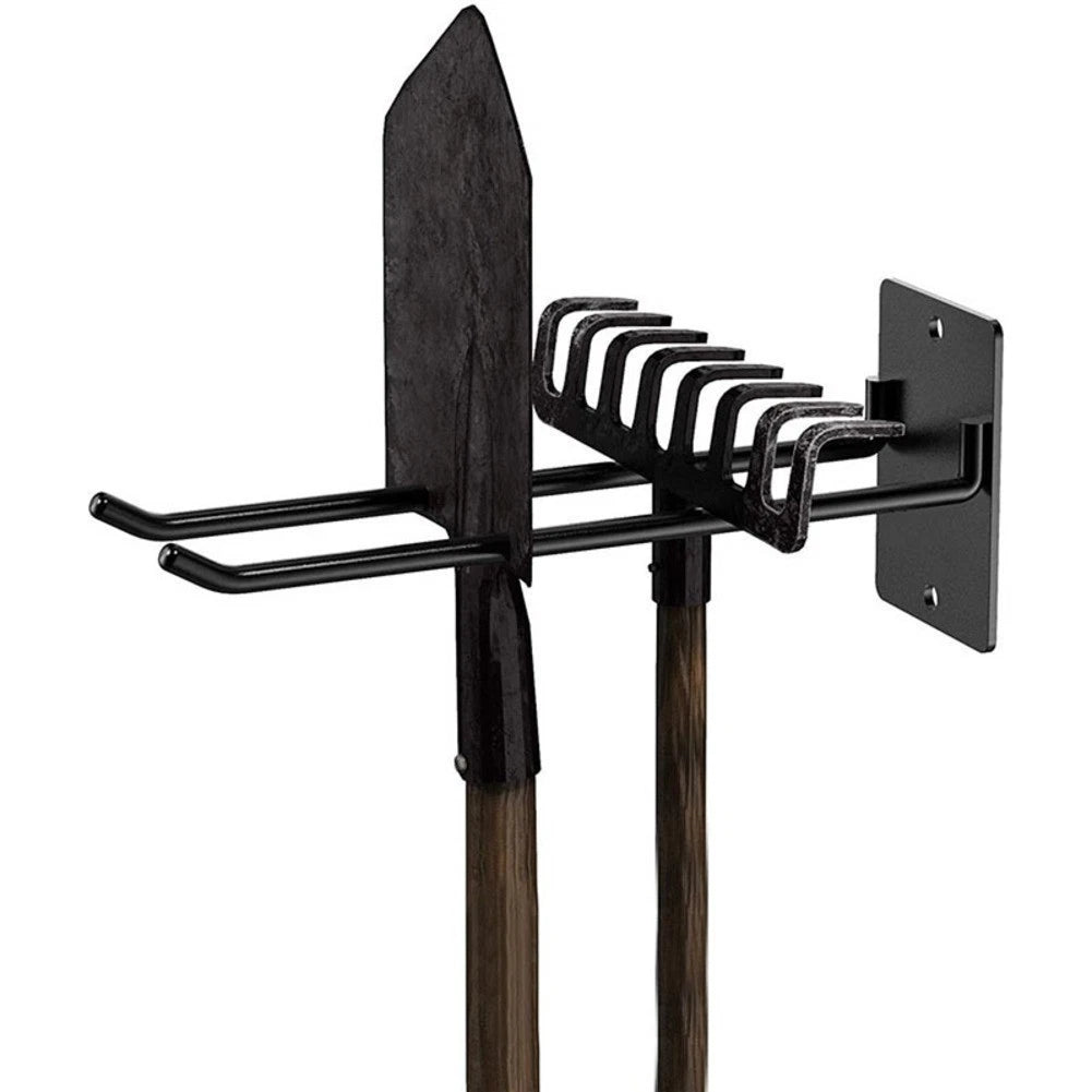 Garage Tool Organizer Rack Wall Mount with Metal Hooks for Garden Tools