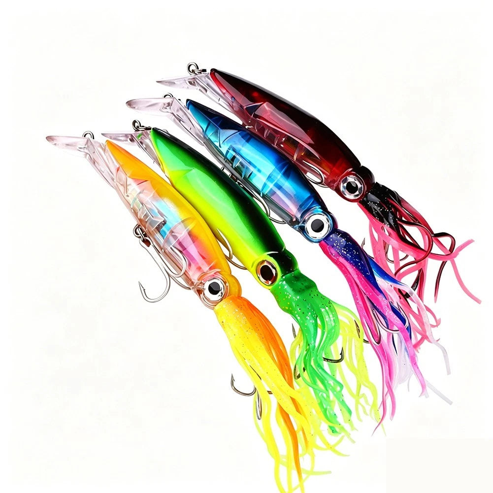 Simulation Octopus Lure Skirt Tail for Rockfish Lingcod Squid (14cm, 43g)