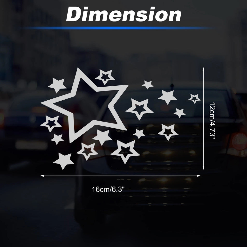 Reflective Bumper Decal for - Silver Tone Stars