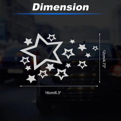 Reflective Bumper Decal for - Silver Tone Stars