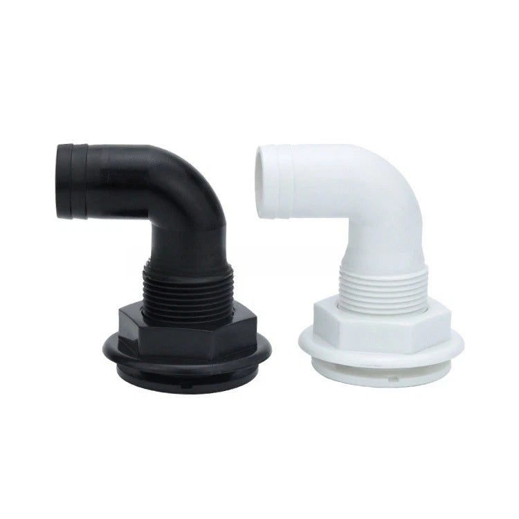 1 Inch ABS 90 Degree Thru Hull Fitting for Boat Intake and Drain Lines
