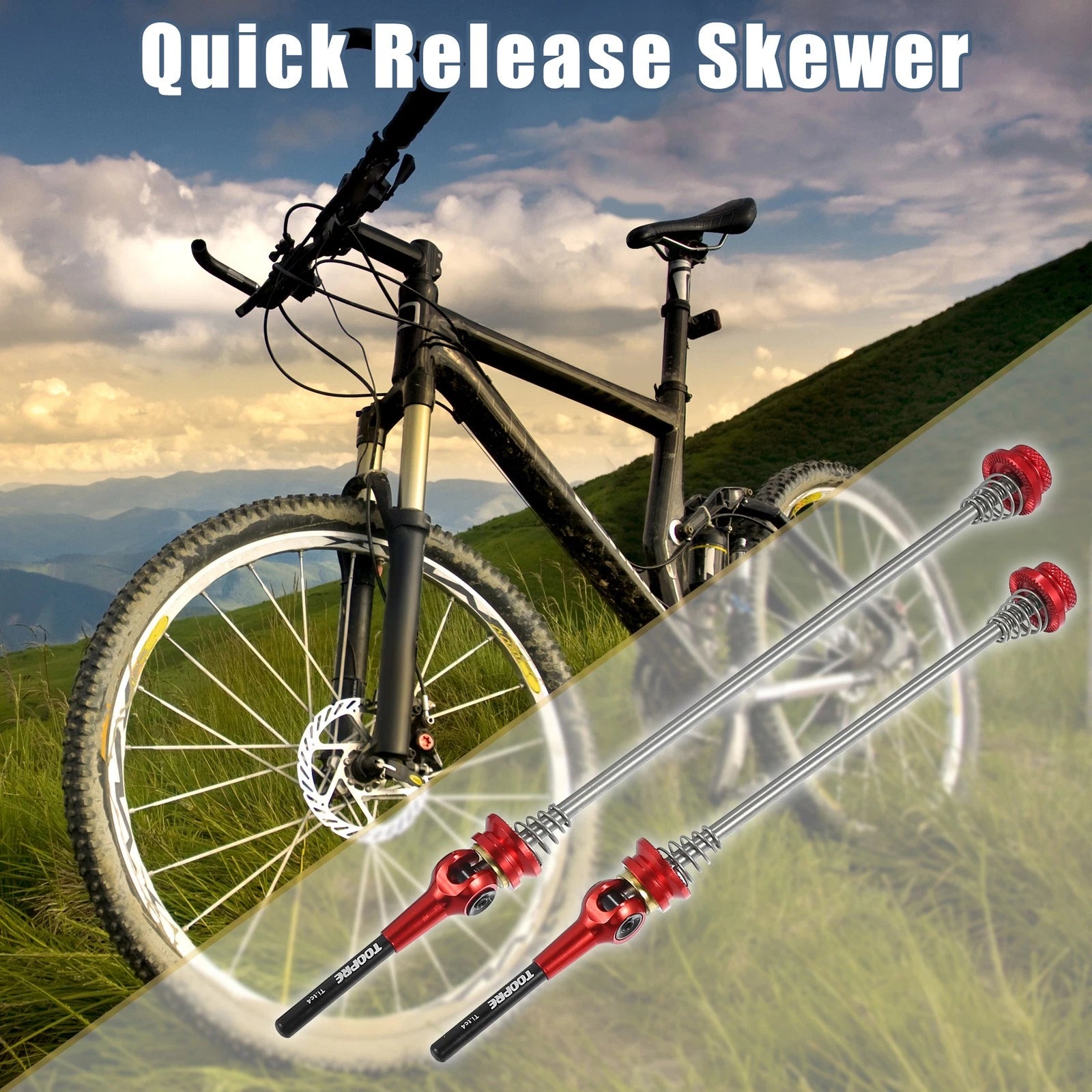 Quick Release Axles Front Rear Pair for Red 140 180mm Bike (2005–2015)