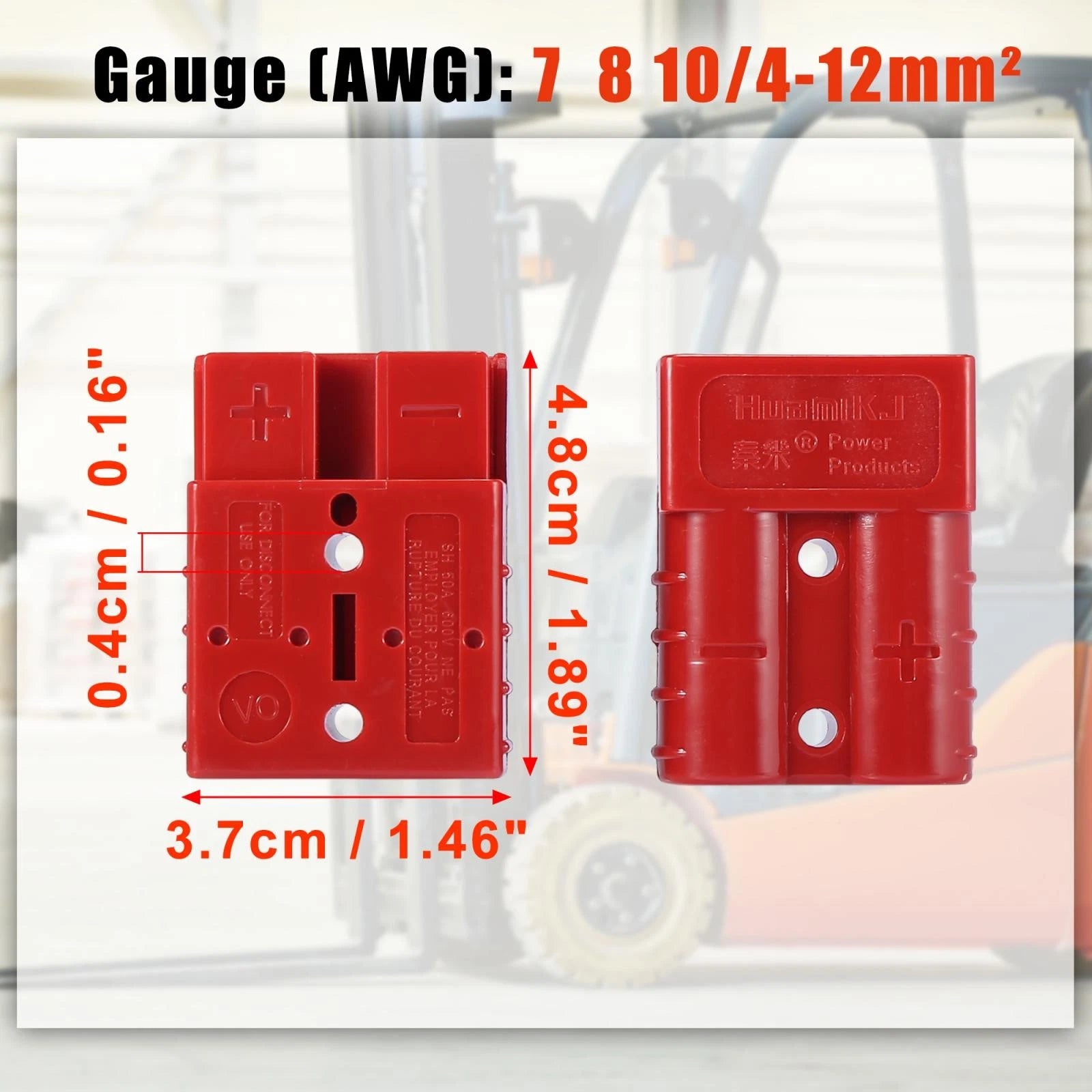 Battery Quick Connect Disconnect Plug 2pcs for Trailer Forklift (600V 50A)