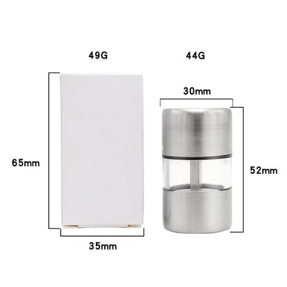 Compact Stainless Steel Pepper Grinder Manual Adjustable for Home Travel