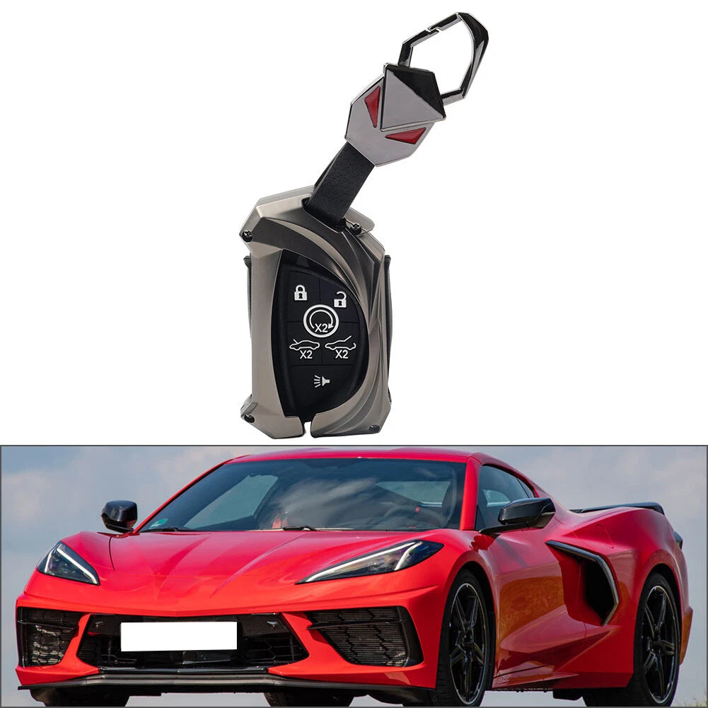 1x Black Remote Key Fob Shell Case Cover For Chevrolet Corvette 2020-2023
