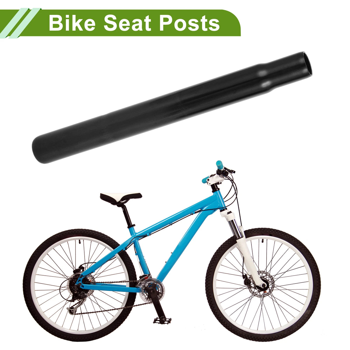 25.4mm Bike Seat Post for Universal Saddle (Durable Black Steel)