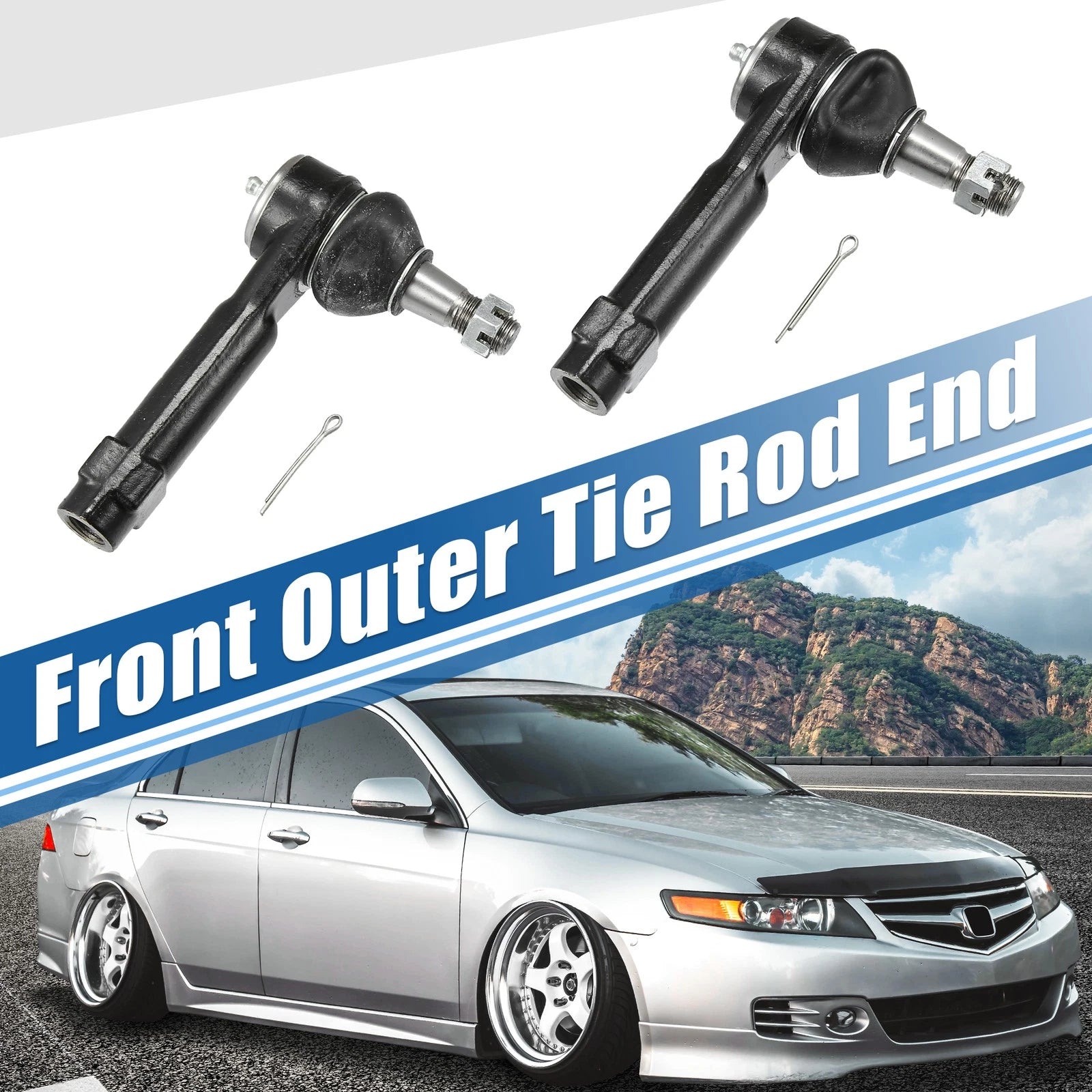 2pc Front Outer Tie Rod End Links Replacement for Ford Explorer (1998–2003)
