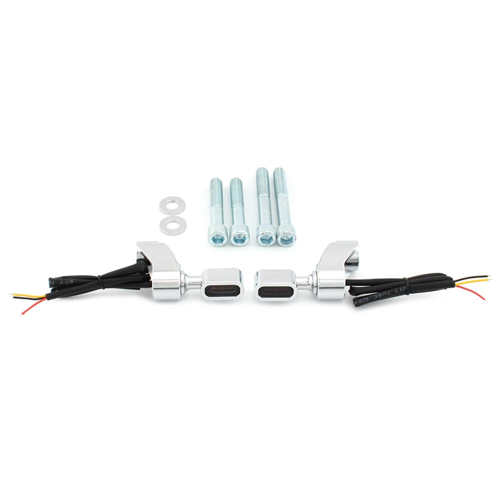 Chrome Front Fork Turn Signal Indicator Light for Harley FXR (1987–2000)