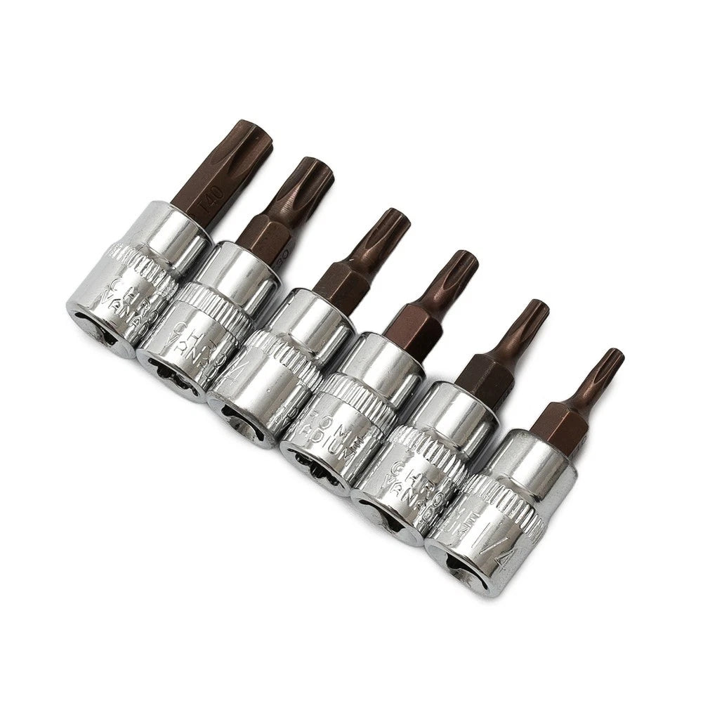 6pcs Bit Socket Screwdriver T40 for Automotive Tools 1/4 Inch Shank