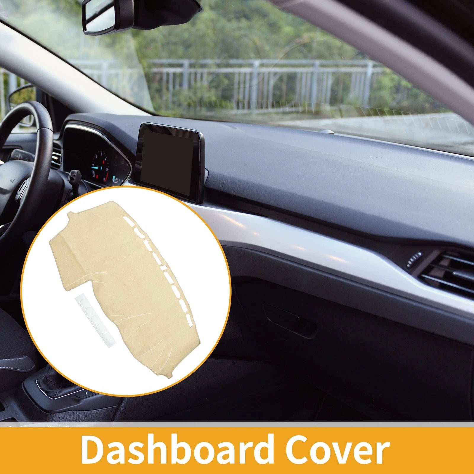 Dashboard Cover Dash Mat Carpet Beige 1 Piece for Ford Focus (2012–2018)