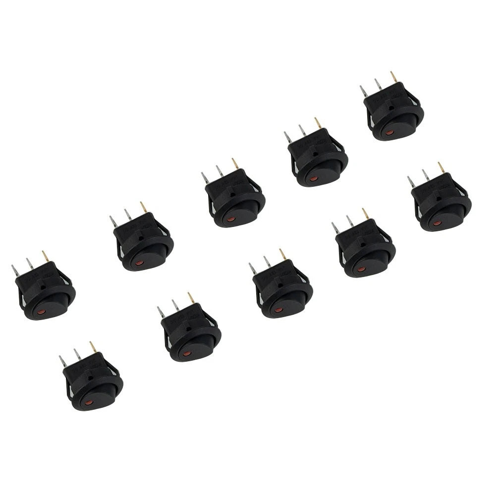 10x Red LED Rocker Switch for Car Boat (DC 12V)