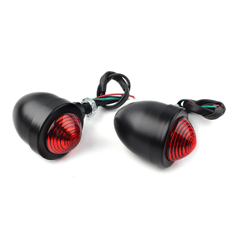 2X Black 12V Turn Signals for Motorcycle (Universal)