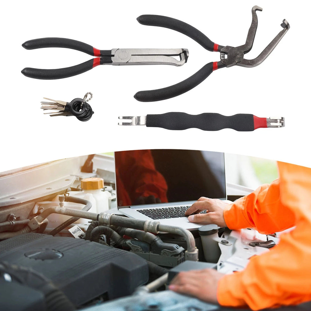 3Pcs Electrical Disconnect Pliers Set for Car Repairs with 8 Terminal Tools