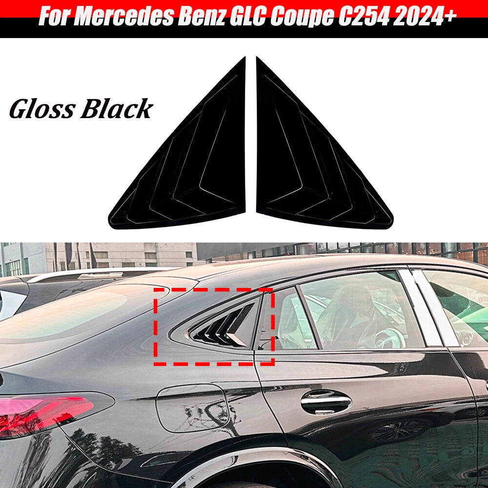 Black Rear Side Window Louver Trim for Benz GLC-Class Coupe C254 (2024–2024)