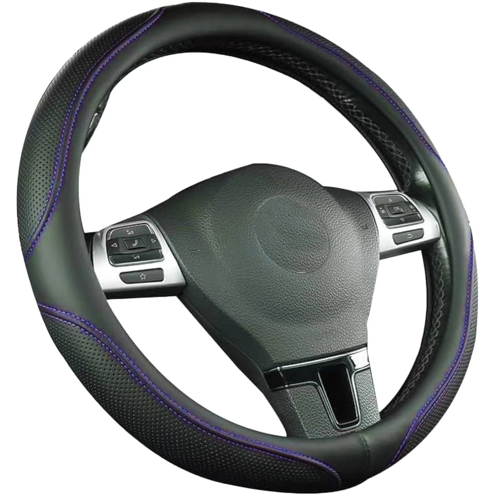 Steering Wheel Cover for Most Vehicles (38cm, Synthetic Leather)