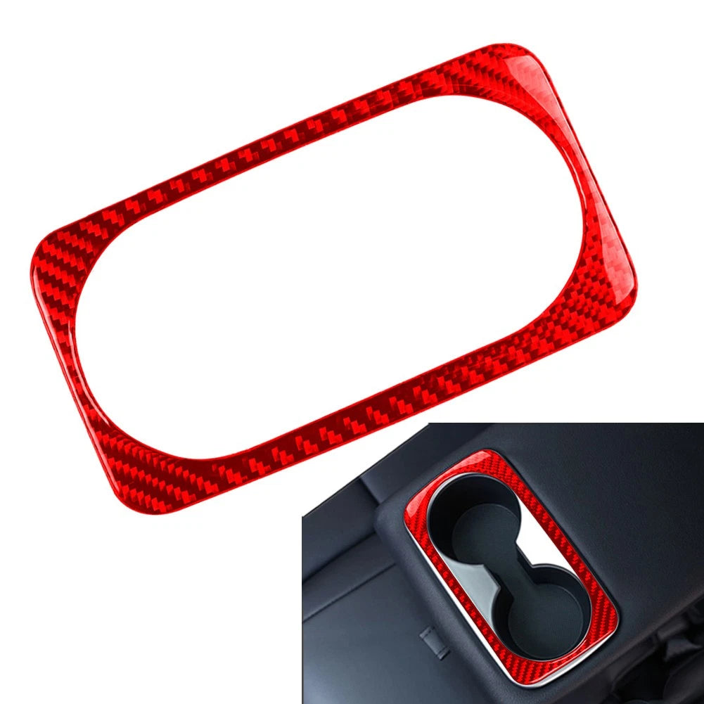 Rear Armrest Cup Holder Frame Cover Trim Red for Kia Stinger (2018–2023)